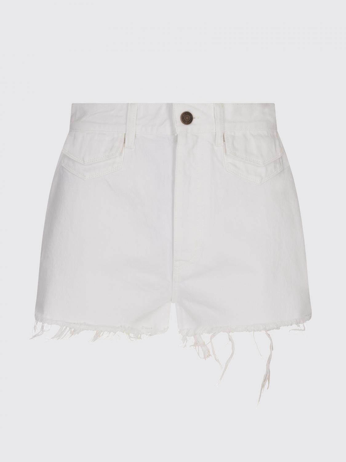 Chloé Casual Denim Shorts Featuring Frayed Hem In Red