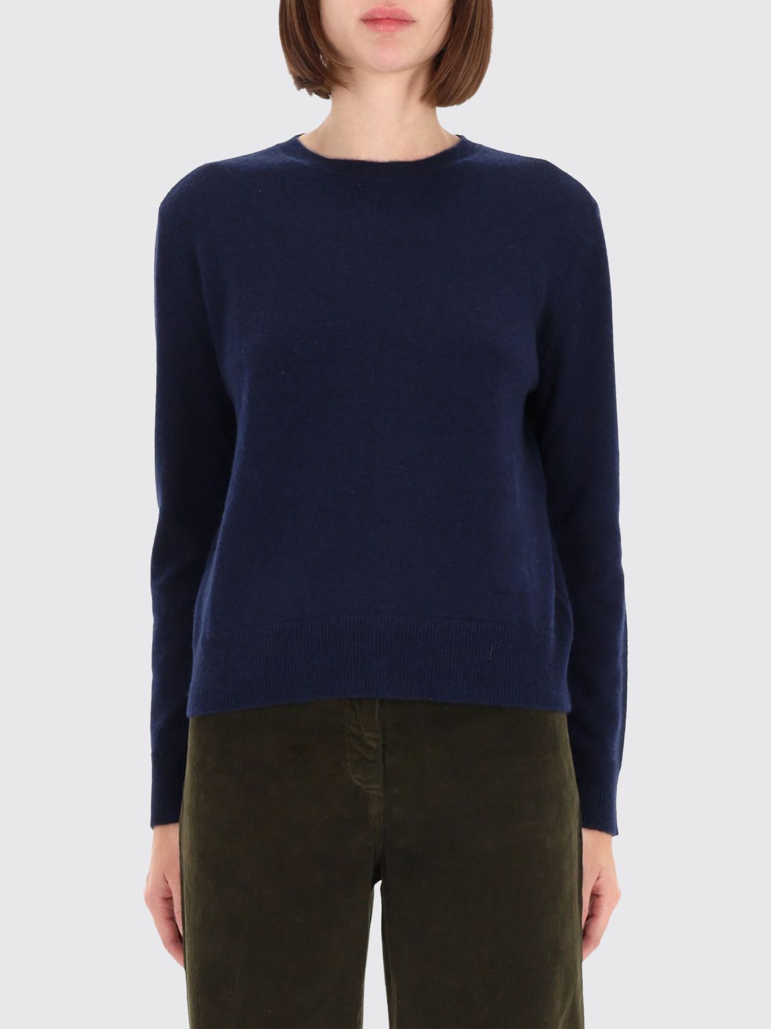 Aspesi Cotton Crewneck Sweater In Blue