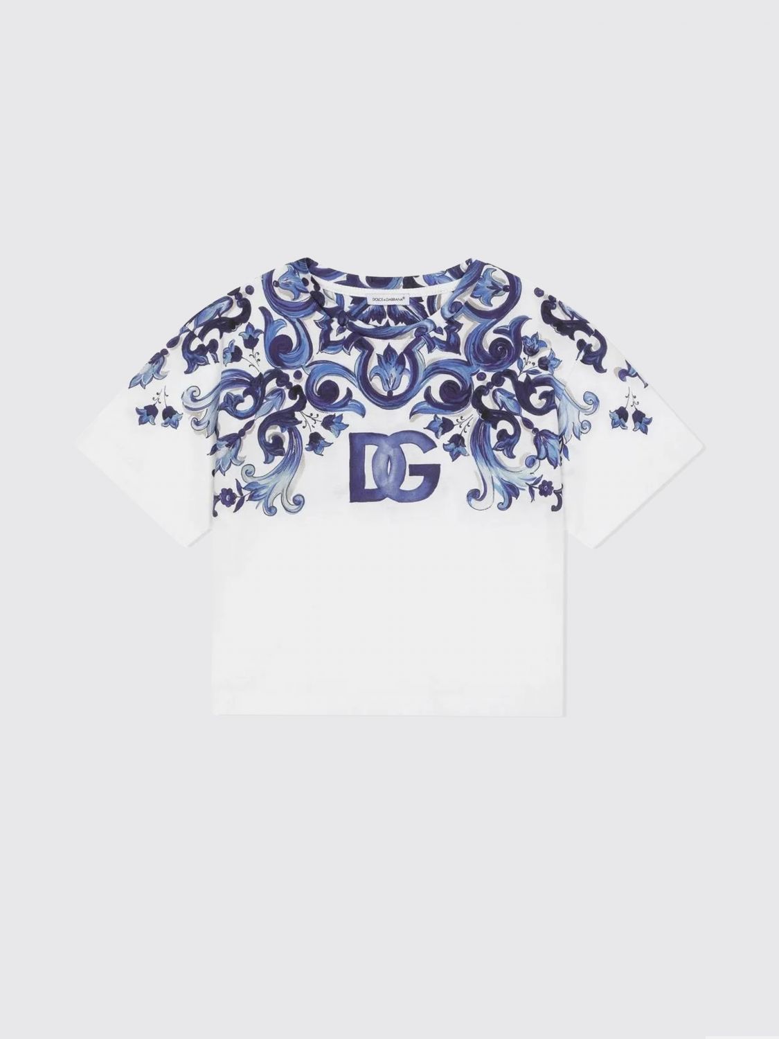 Dolce & Gabbana Majolica-print Jersey T-shirt In White