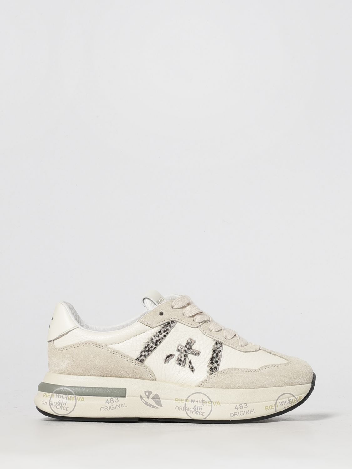 Premiata Sneakers  Woman Color Beige In Animal Print