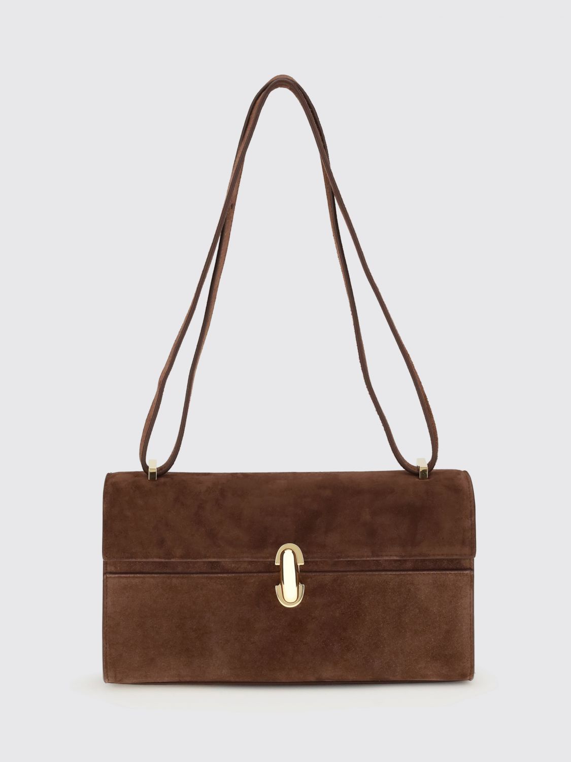Savette Brown Calf Leather Bos Taurus Shoulder Bag In Brown