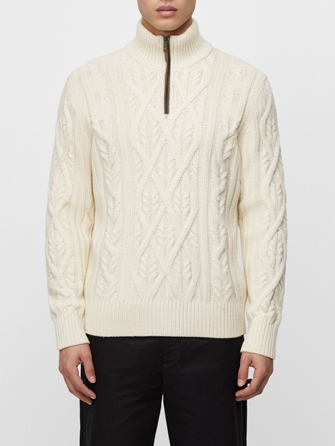 Hugo Boss Harpreno Virgin Wool And Cashmere Sweater In White