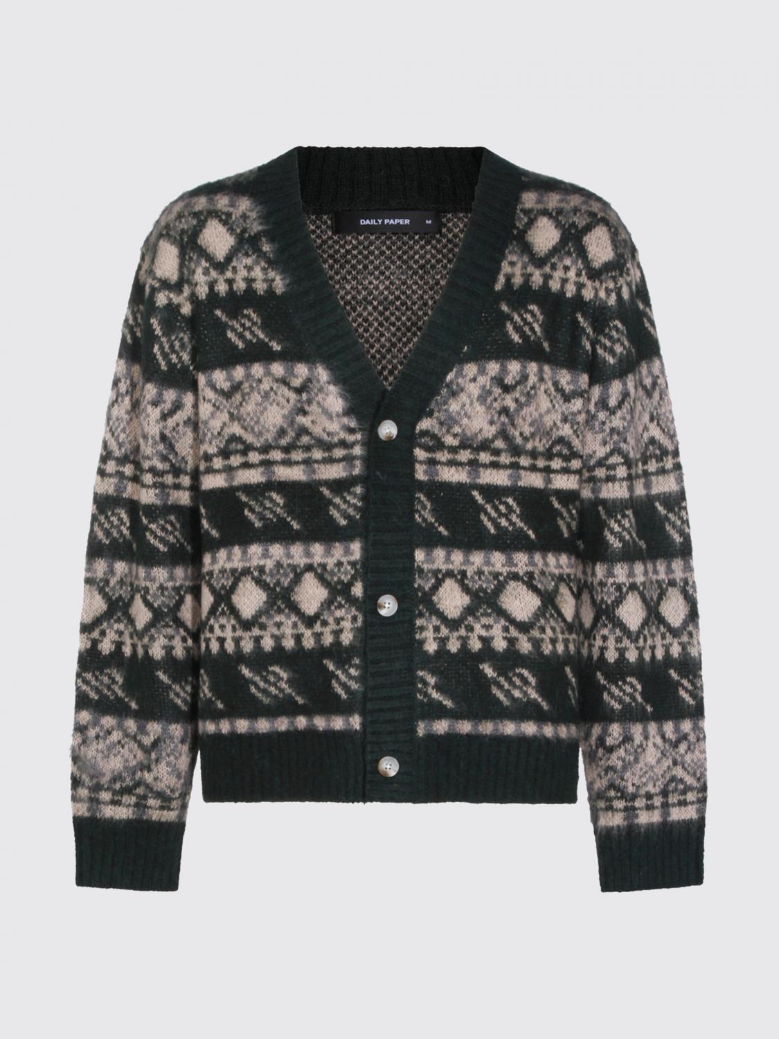 Daily Paper Multicolor Check Pattern Cardigan In Black