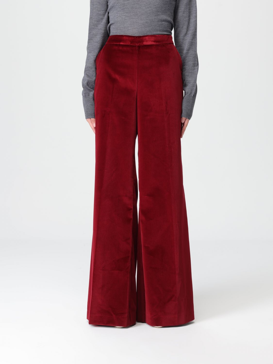 Drumohr Pants Woman Color Burgundy In Red