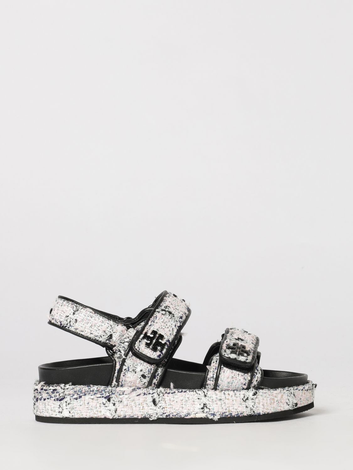 TORY BURCH Heeled Sandal Woman color Black　TORY BURCH ヒール サンダル ウーマン カラー ブラック TORY