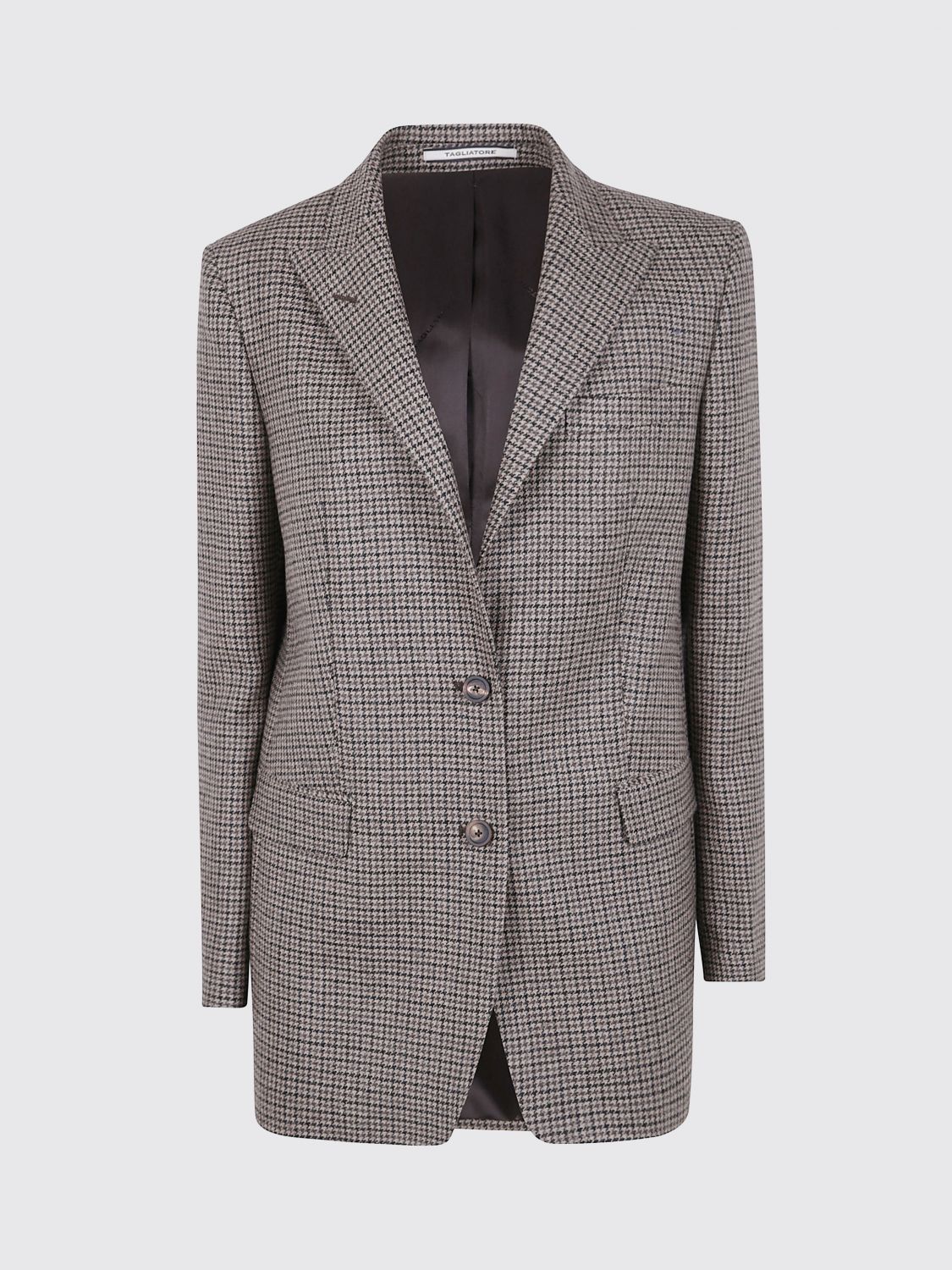 Tagliatore Houndstooth Pattern Tailored Blazer In Brown