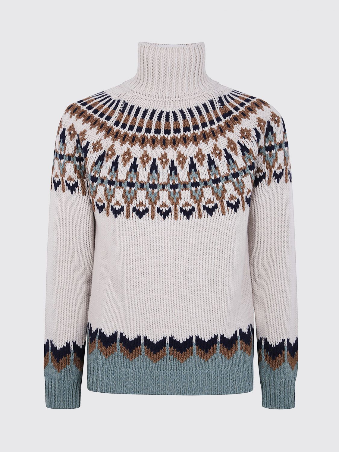 Dondup Chic Turtle Neck Knit Sweater In Brown