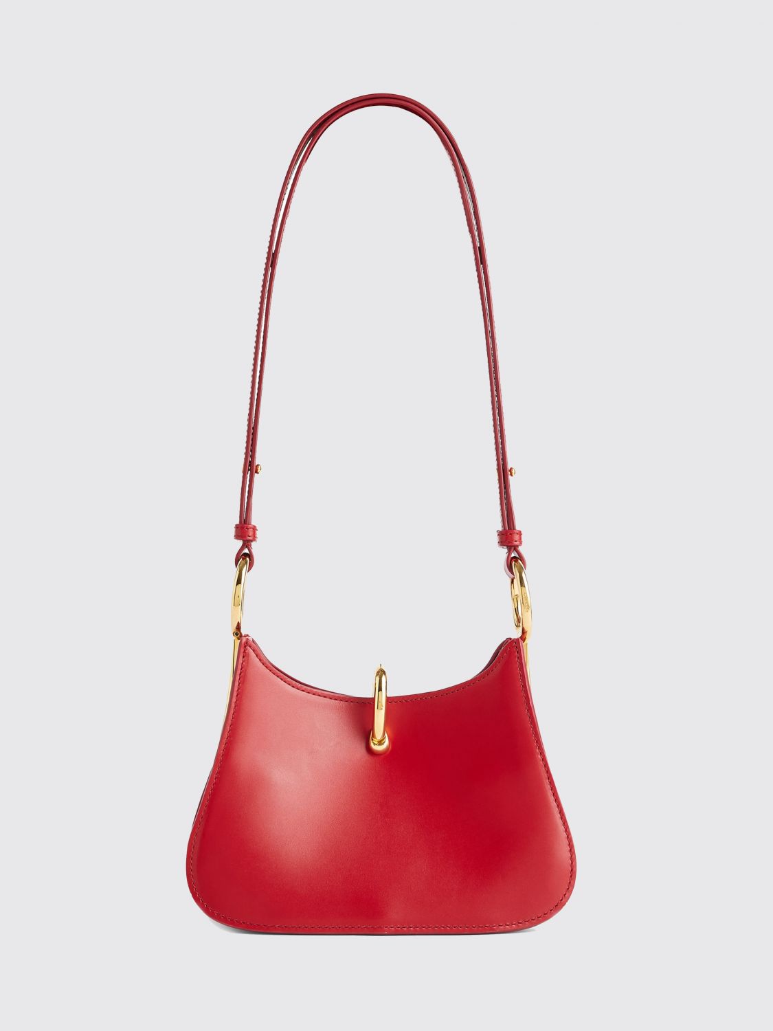 Rabanne Ring-detail Leather Shoulder Bag In Red