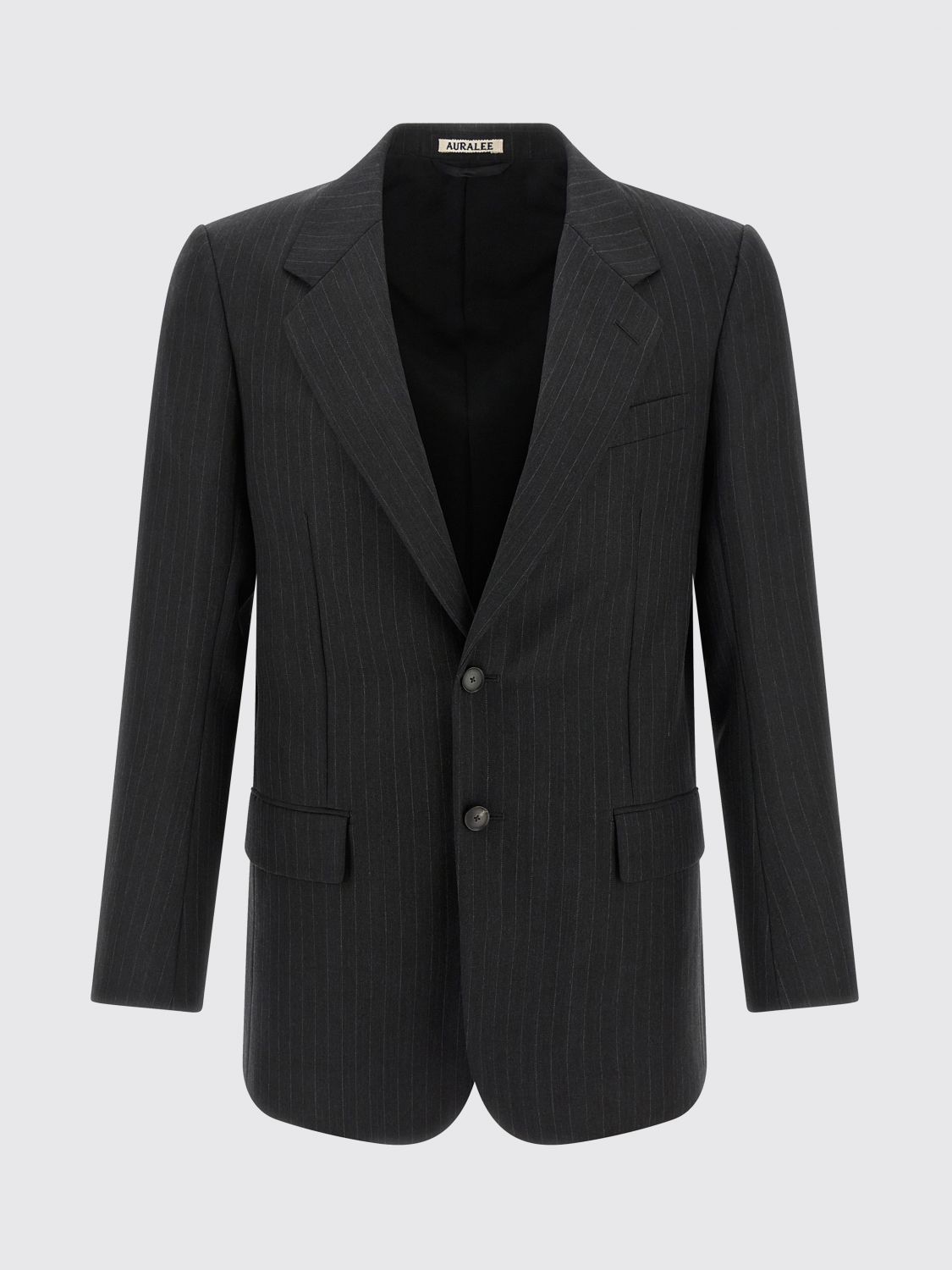 Auralee Pinstripe Blazer In Black