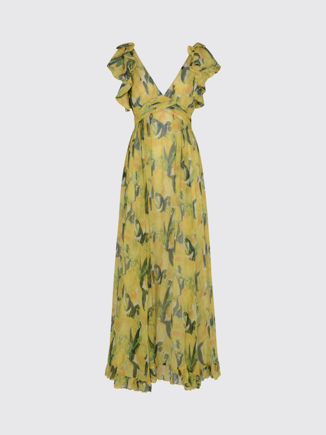 La Doublej Silk Penelope Maxi Dress In Yellow
