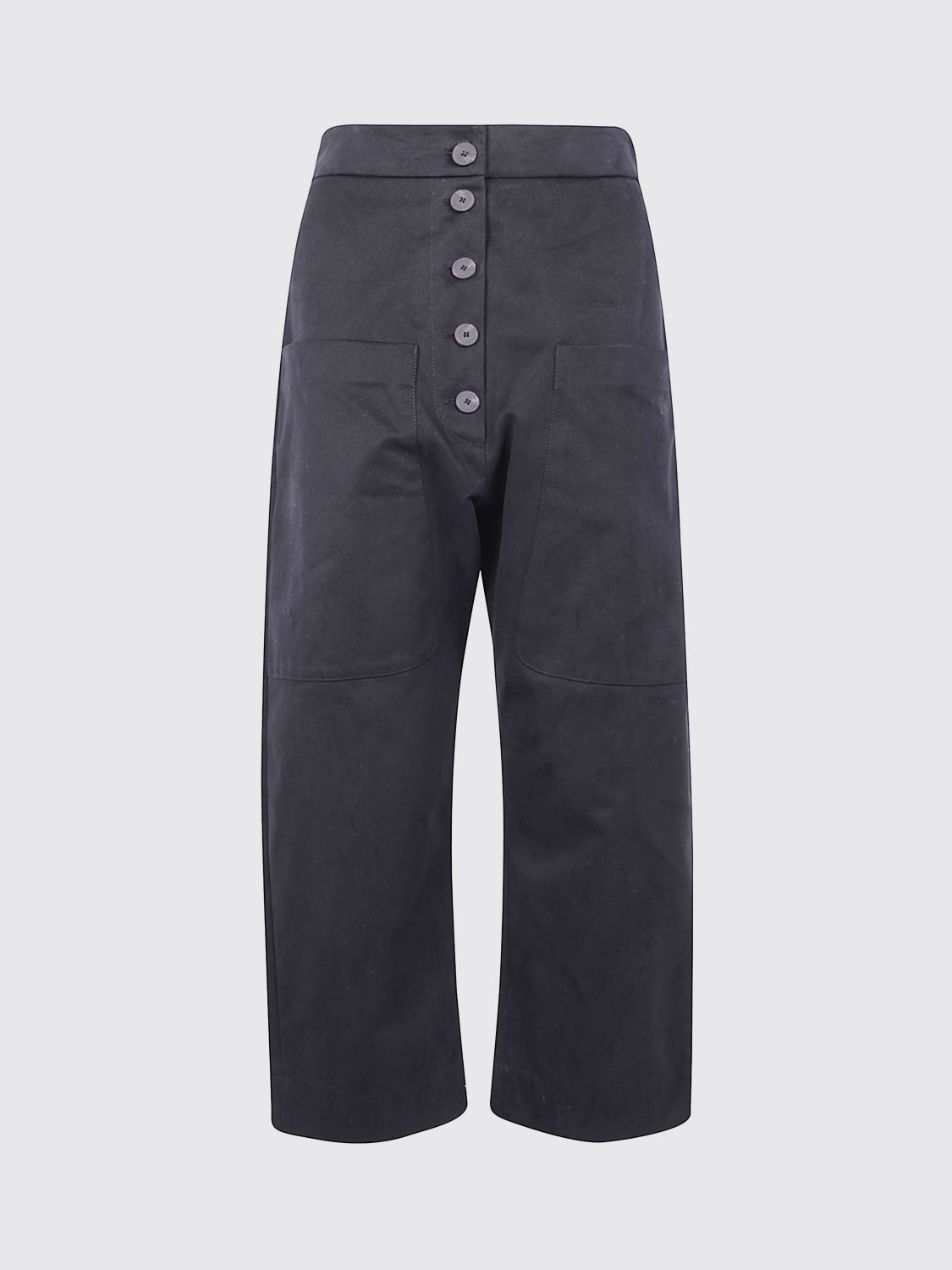 Studio Nicholson Rounded Drop Crotch Trousers In Black