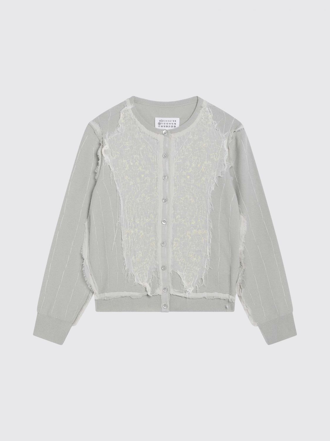 Maison Margiela Light Green Wool Cardigan In Gray