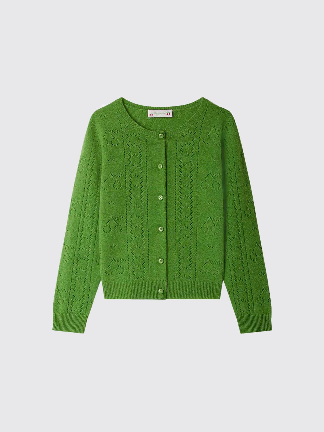 Bonpoint Josiane Cardigan In Green Cashmere In Green