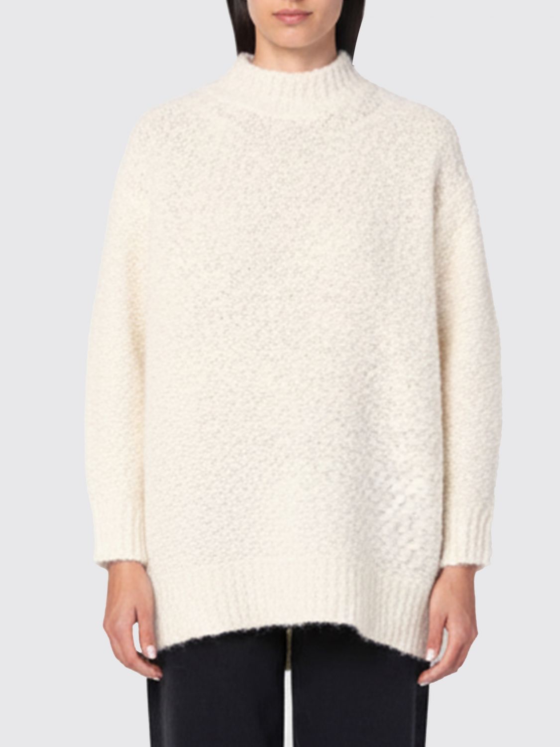 Isabel Marant Mock Neck Sweater In Alpaca-blend In Neutral