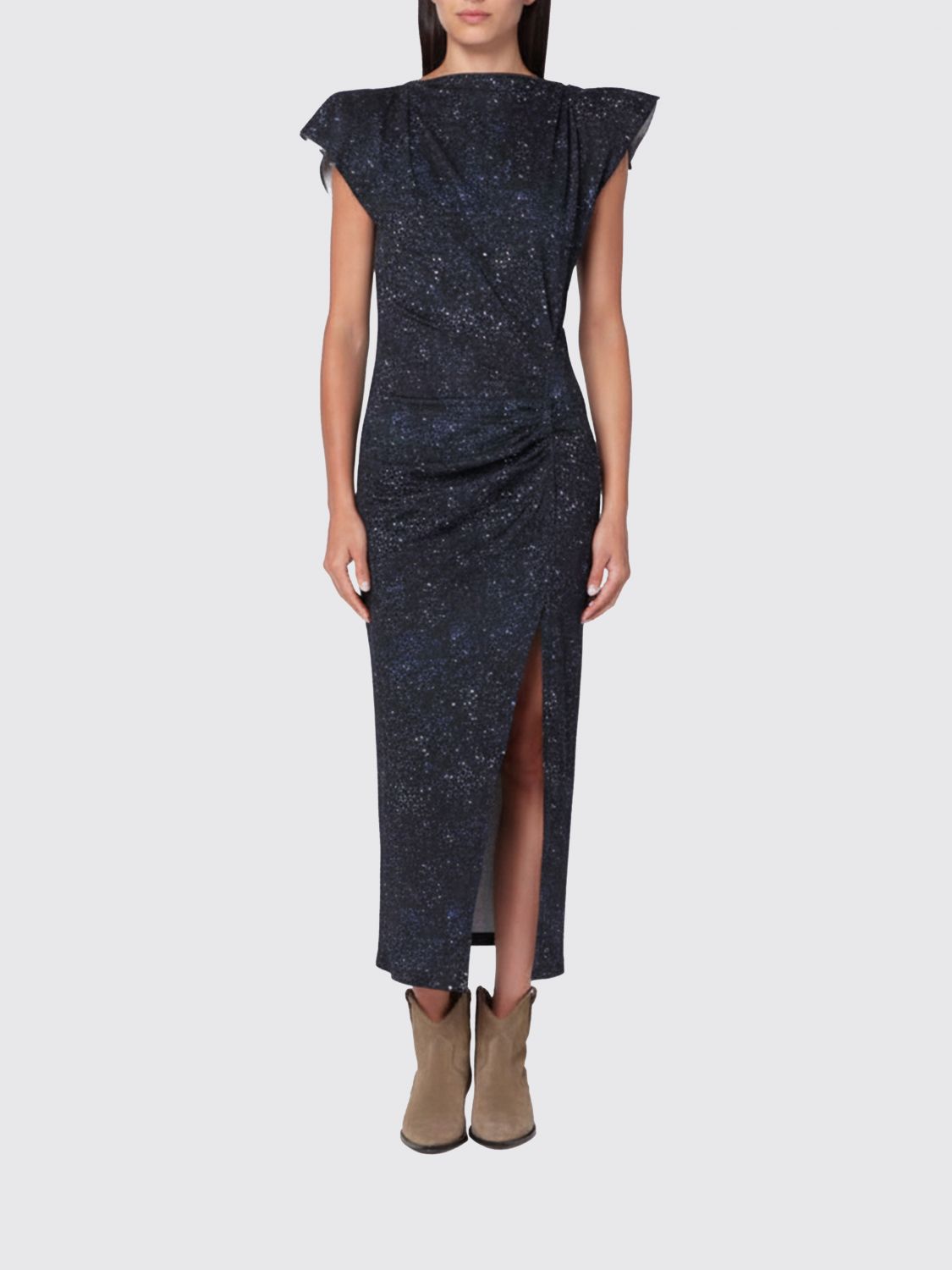 Isabel Marant Mid-length Dress With Midnight Blue Print In Blue