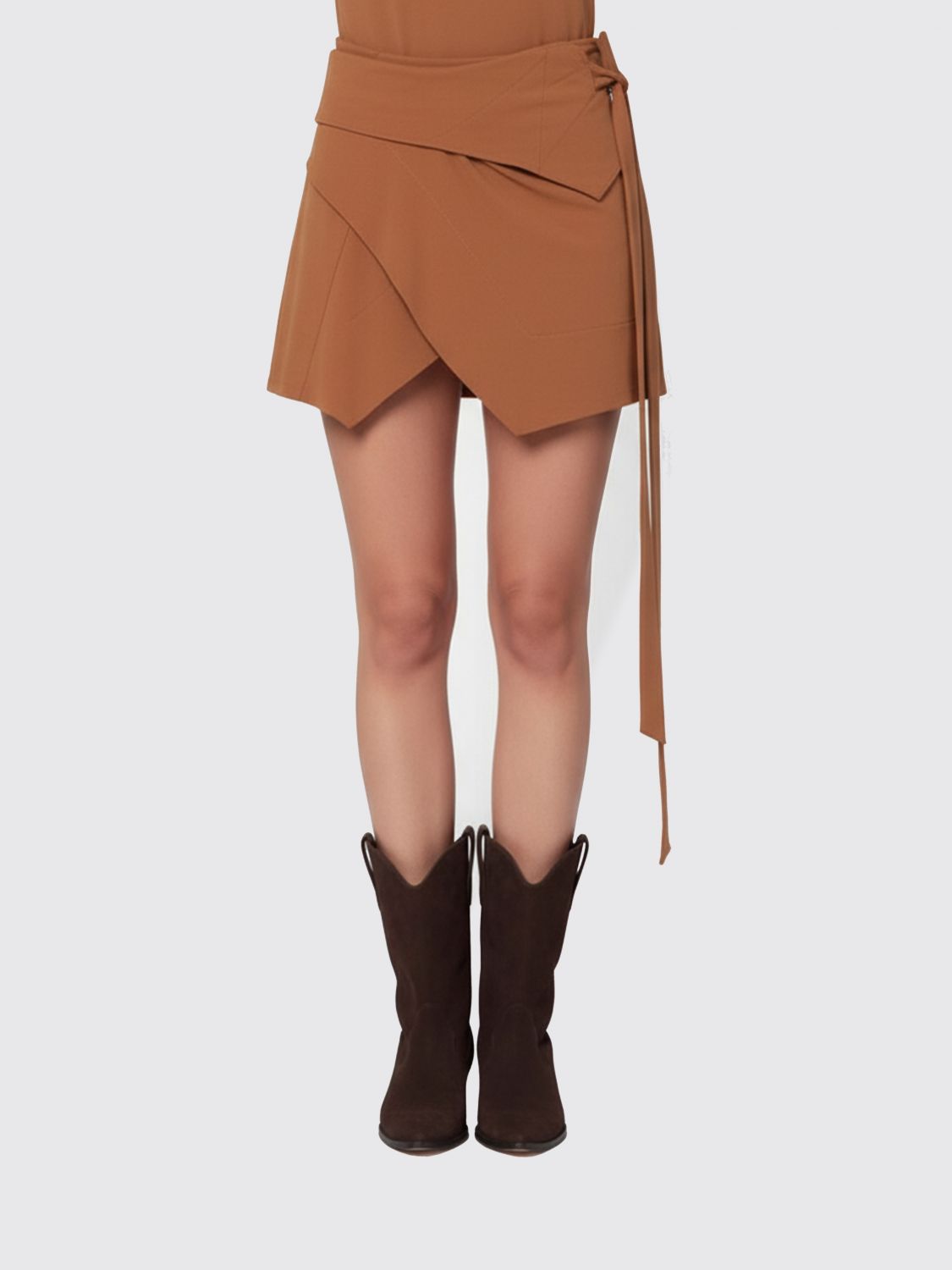 Isabel Marant Berenice Wrap Mini Skirt In Brown