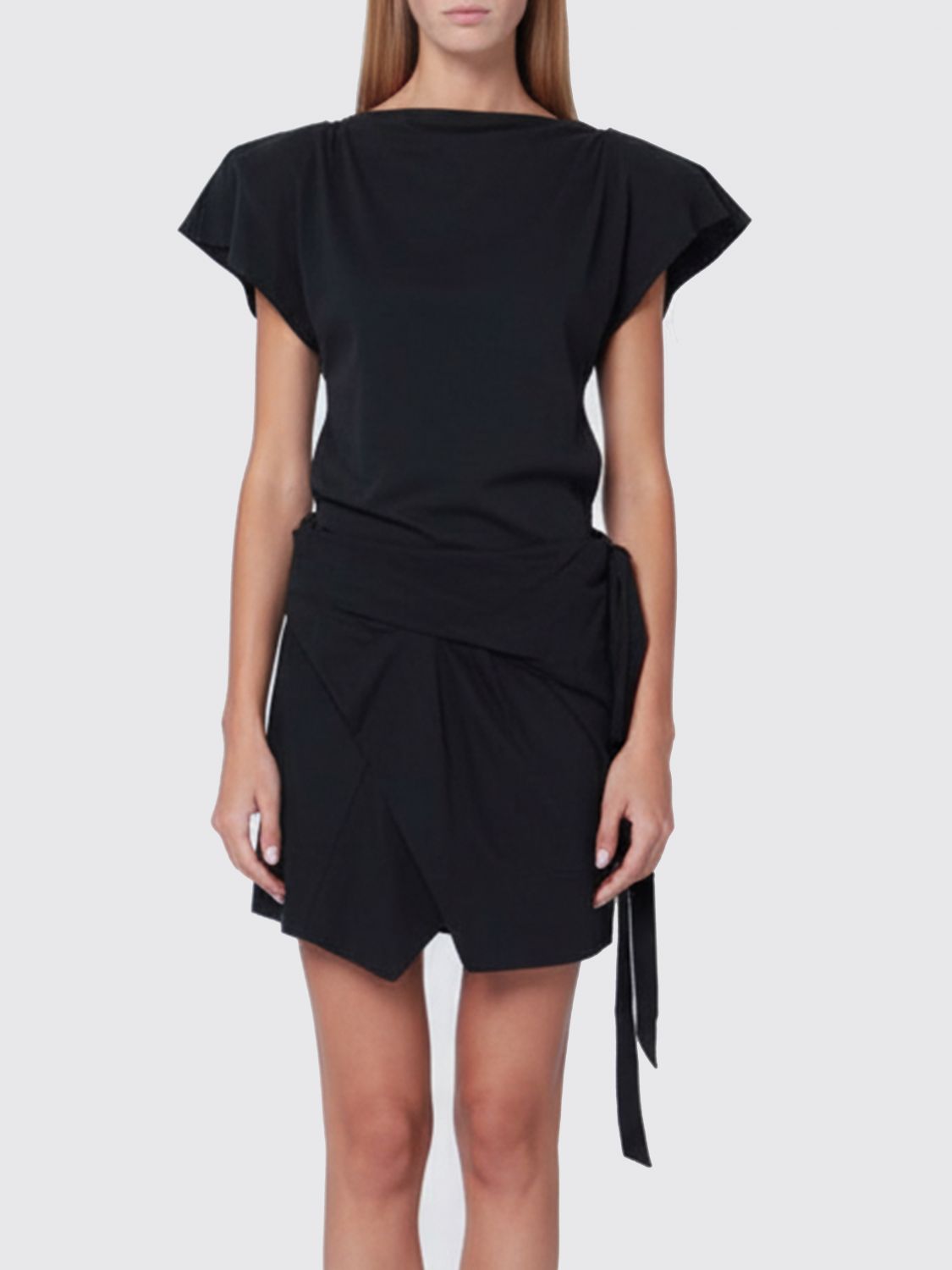 Isabel Marant Black Sebani Asymmetrical T-shirt In Black