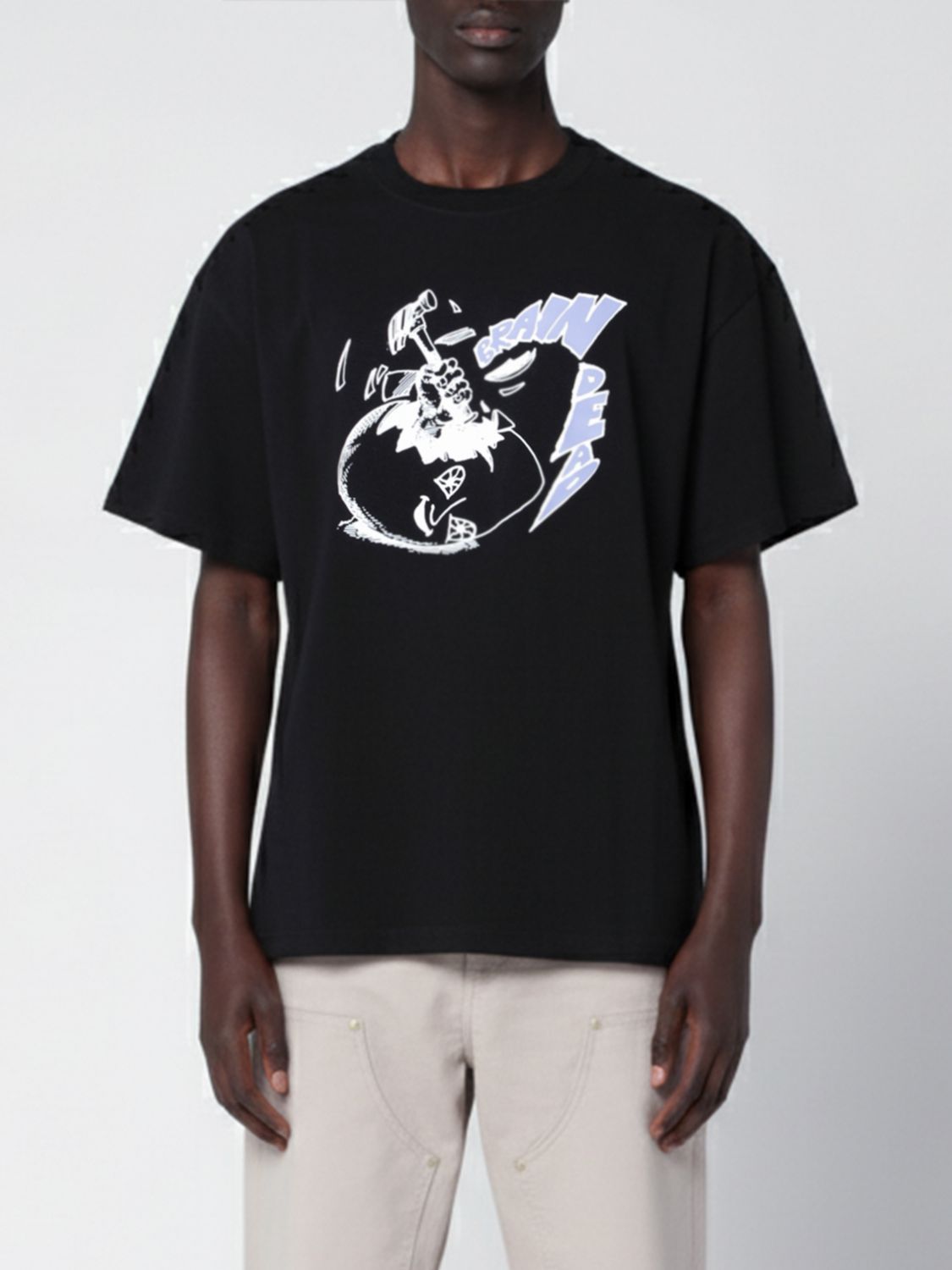 Brain Dead Crack An Egg Printed T-shirt In Black