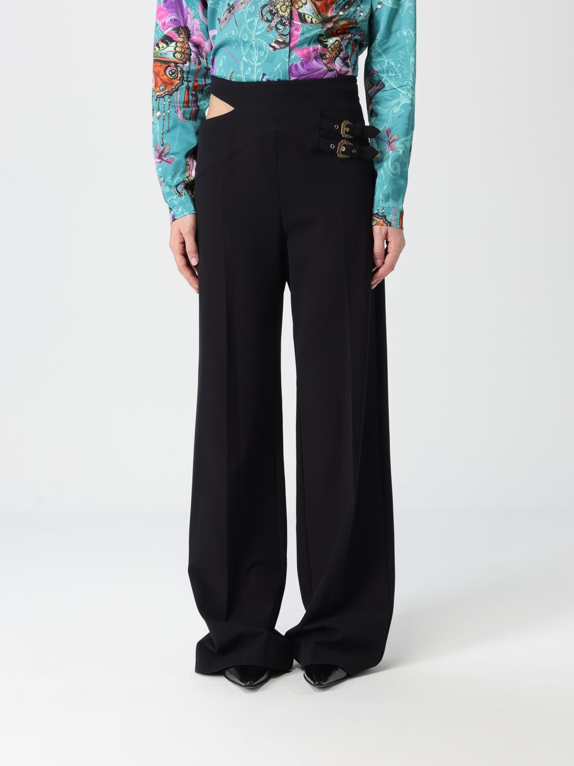 Versace Jeans Couture Pants  Woman Color Black In Black