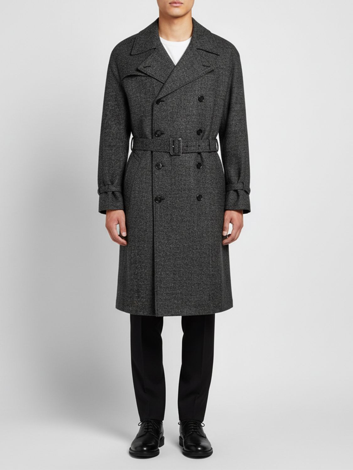 Dolce & Gabbana Dolce&gabbana Grey Wool Double-breasted Coat Men In Gray