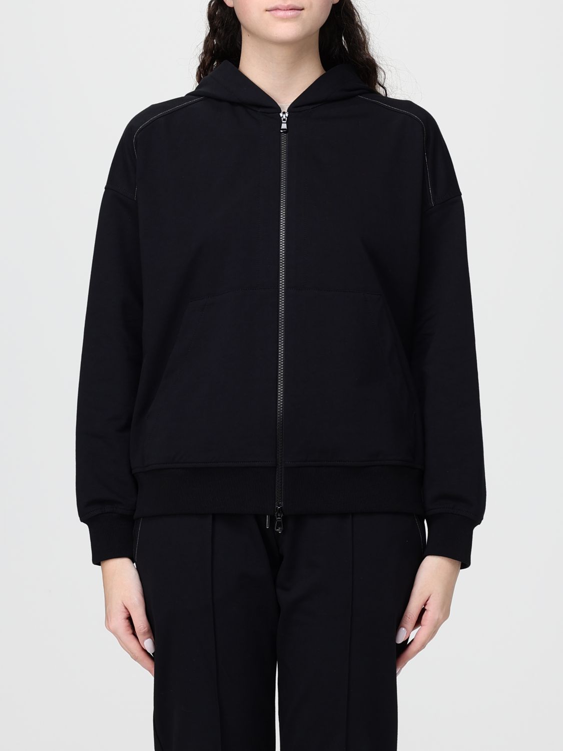 BRUNELLO CUCINELLI BRUNELLO CUCINELLI Sweatshirt Woman color Black　BRUNELLO CUCINELLI スウェットシャツ レディース カラー ブラック