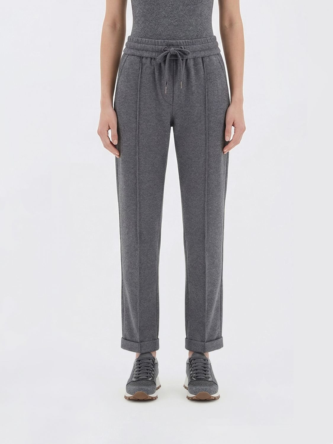 BRUNELLO CUCINELLI BRUNELLO CUCINELLI Pants Woman color Grey　BRUNELLO CUCINELLI パンツ ウーマン カラー グレー