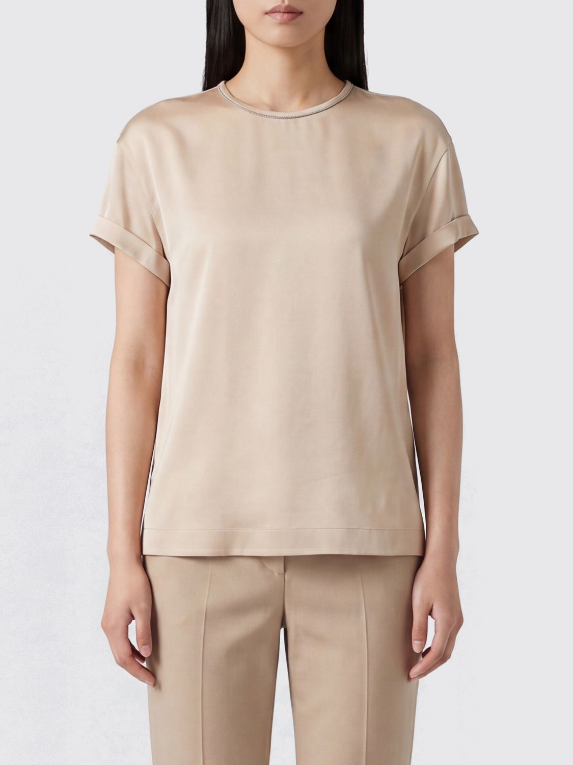 BRUNELLO CUCINELLI Top Woman color Sand