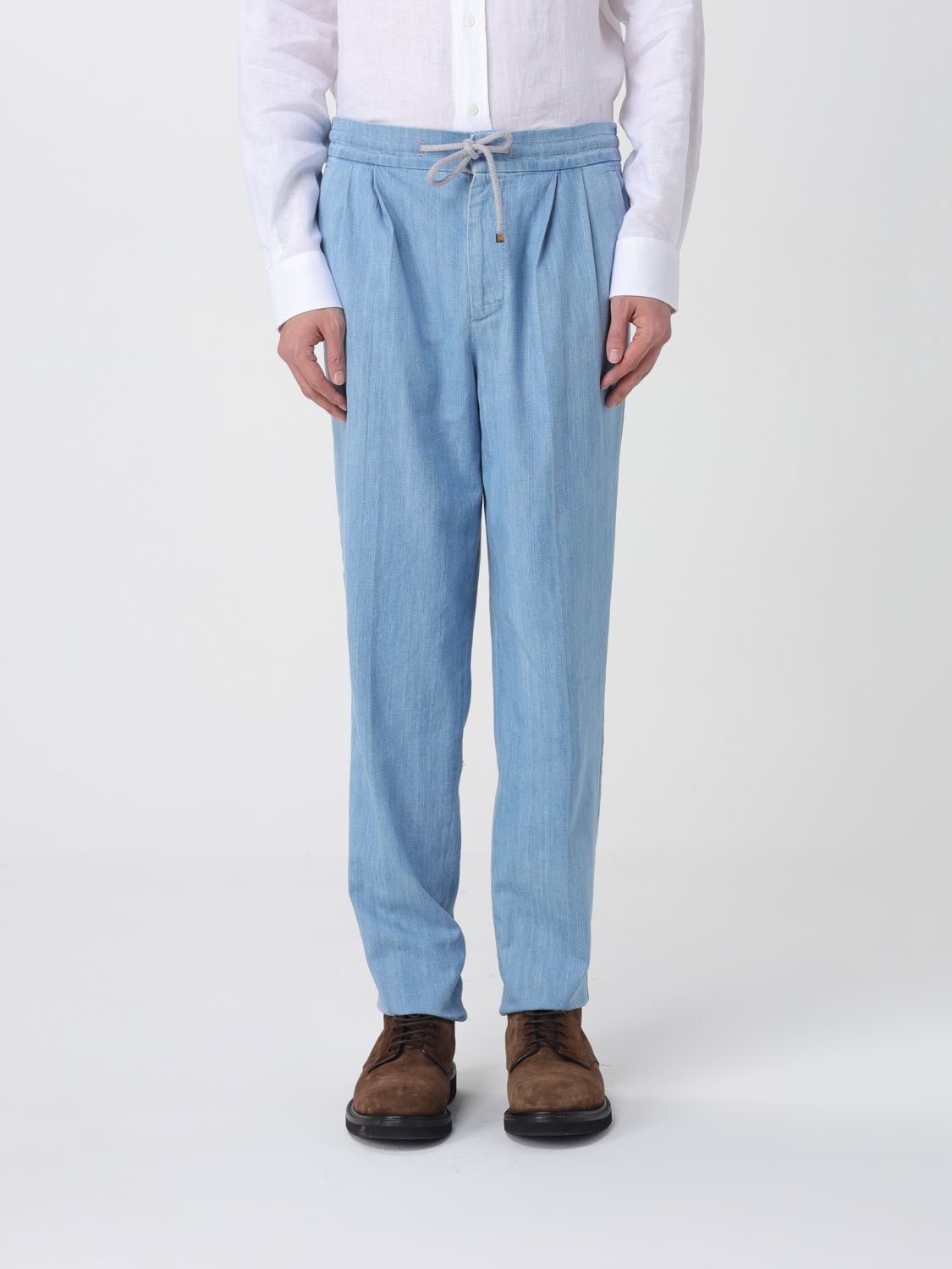 Pants BRUNELLO CUCINELLI Men color Gnawed Blue