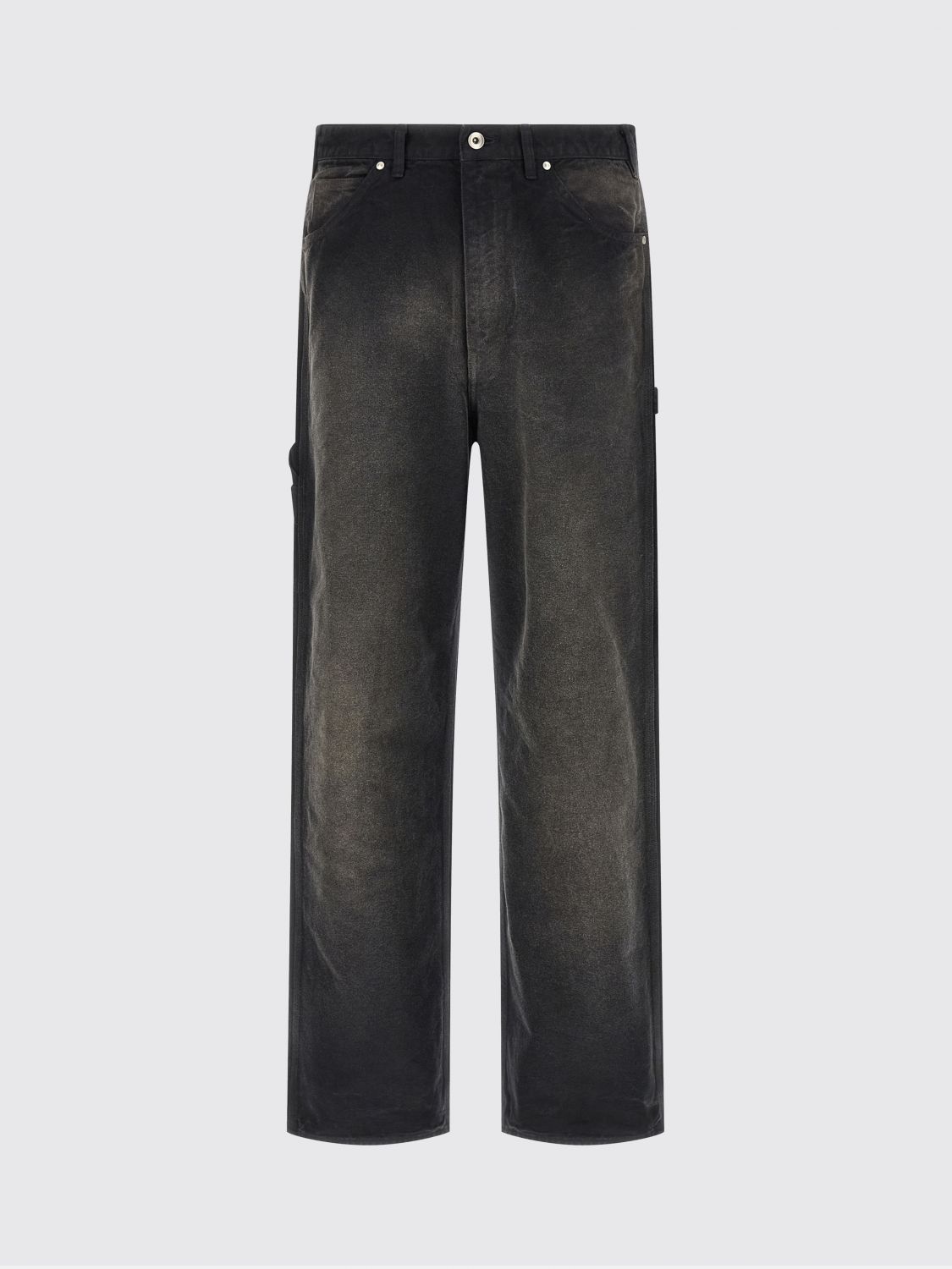 Auralee Garment-dyed Workwear Trousers In Black