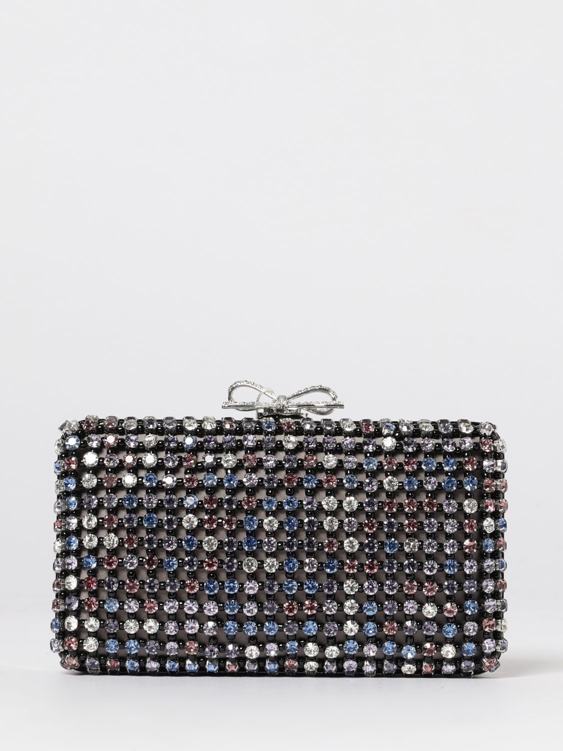 Self-portrait Crystal Embellished Clutch In Multi