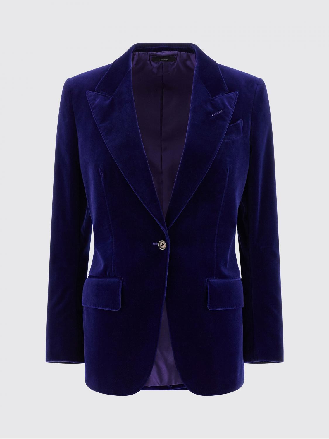 TOM FORD TOM FORD Jacket Woman color Blue　TOM FORD ジャケット ウーマン カラー ブルー