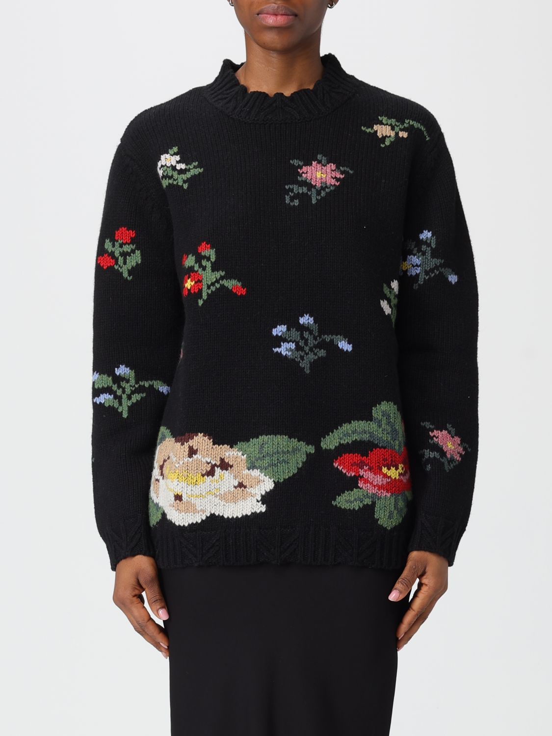 Maglia di lana con fiori Semicouture