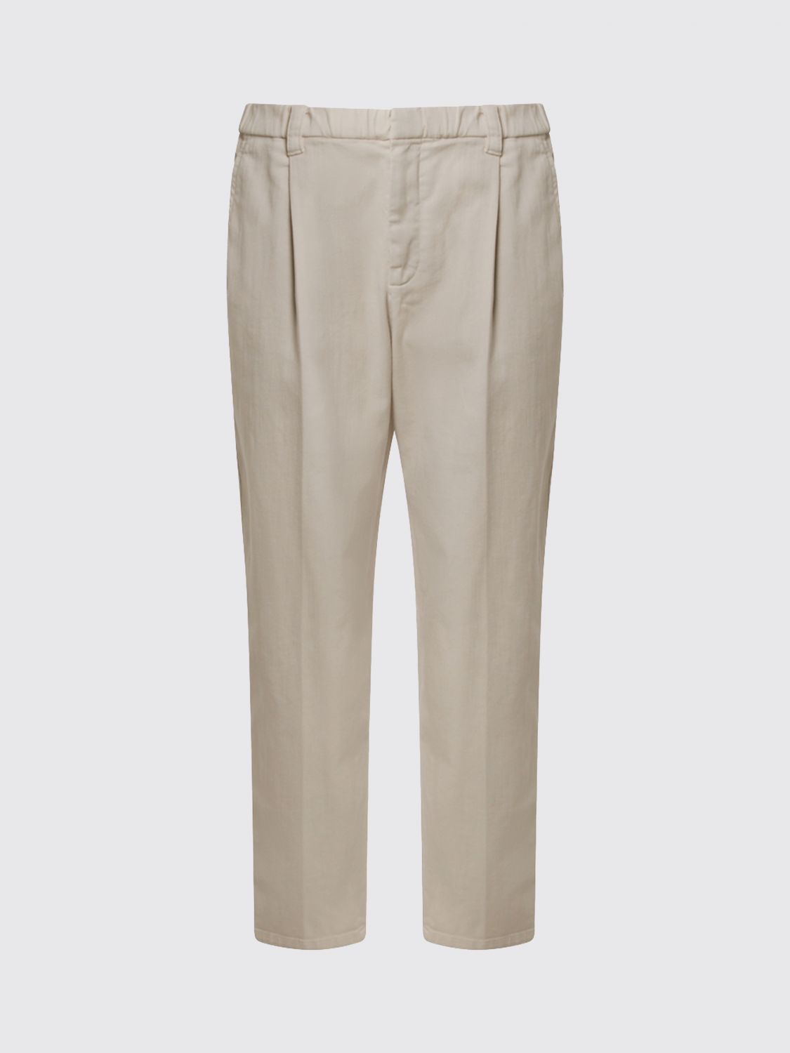 Brunello Cucinelli Relaxed Fit Trousers With Pleats And Pockets In Burgundy