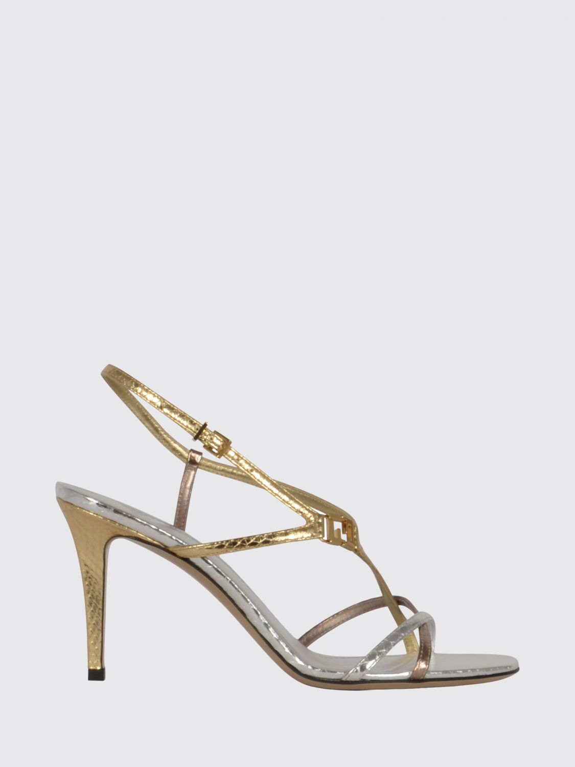 Fendi High Heel Shoes Woman Color Silver In Silver