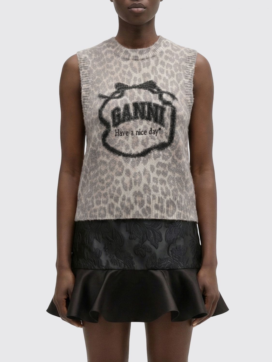 GANNI Waistcoat Woman color Brown　GANNI チョッキ 女性 カラー ブラウン GANNI
