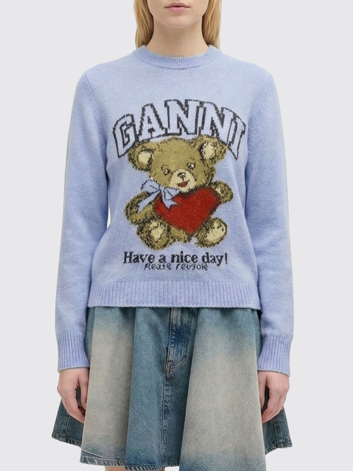 GANNI Pullover Damen Farbe Hellblau