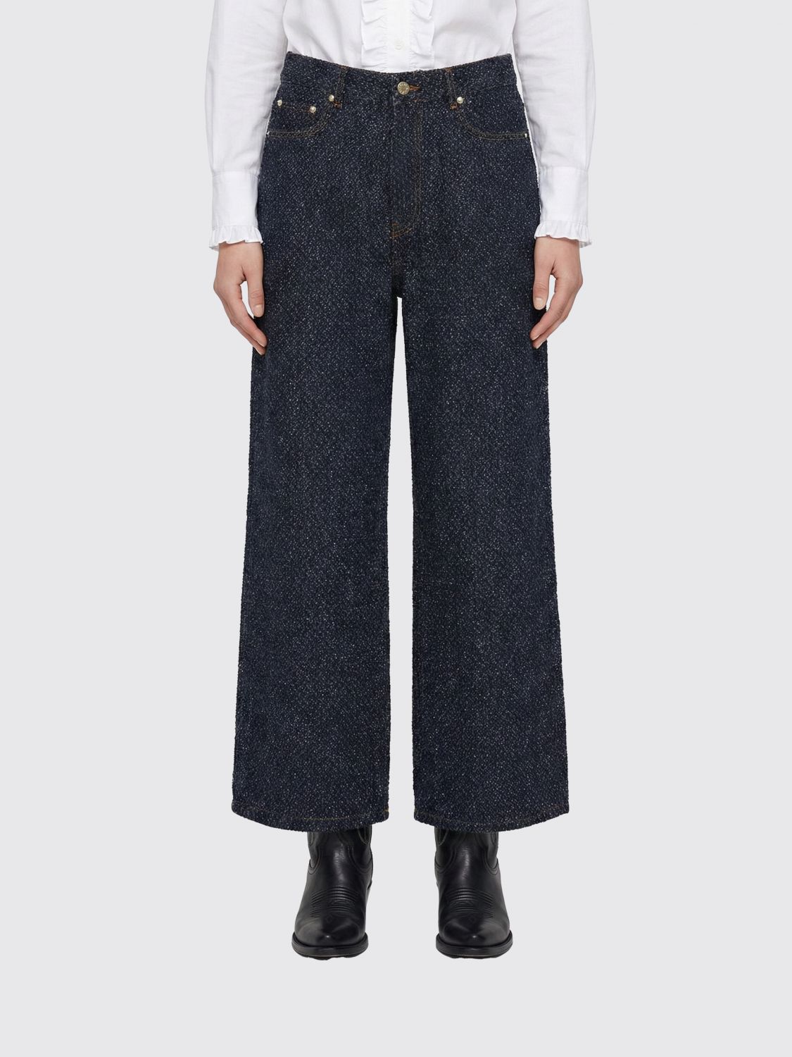 GANNI Jeans Woman color Blue　GANNI ジーンズ 女性 カラー ブルー GANNI
