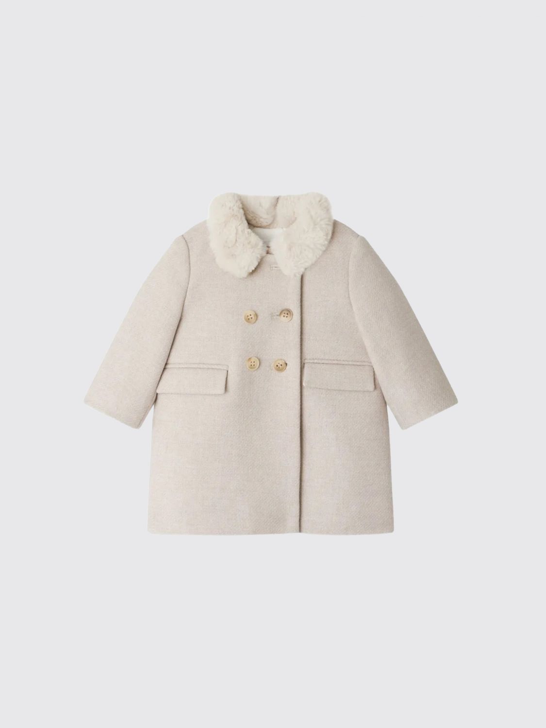 Bonpoint Moka Double-breasted Coat In Neutral