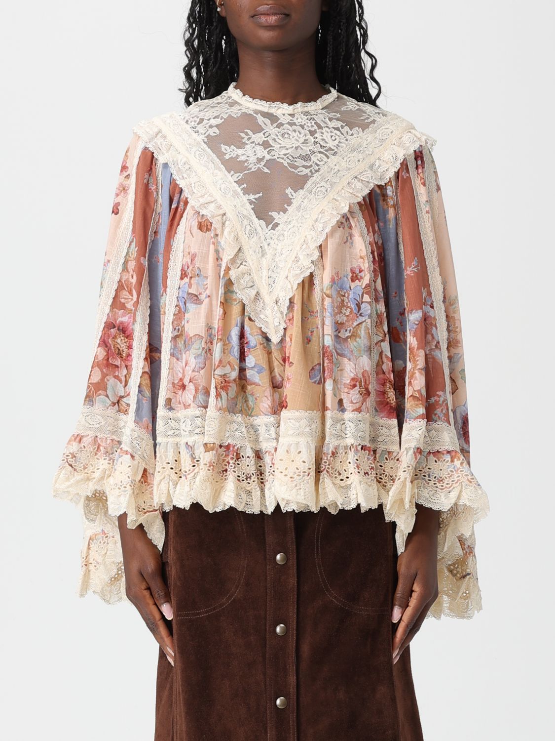 Blusa Zimmermann in lino con stampa floreale