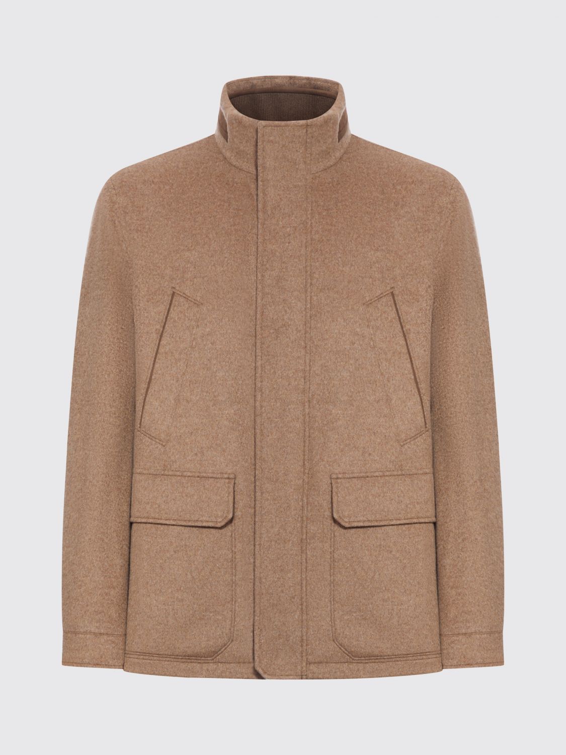 Zegna Oasis Cashmere Elements Coat In Brown