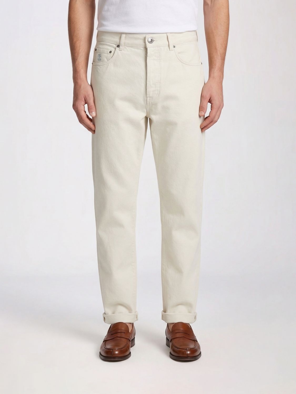 BRUNELLO CUCINELLI Jeans Herren Farbe Weiß