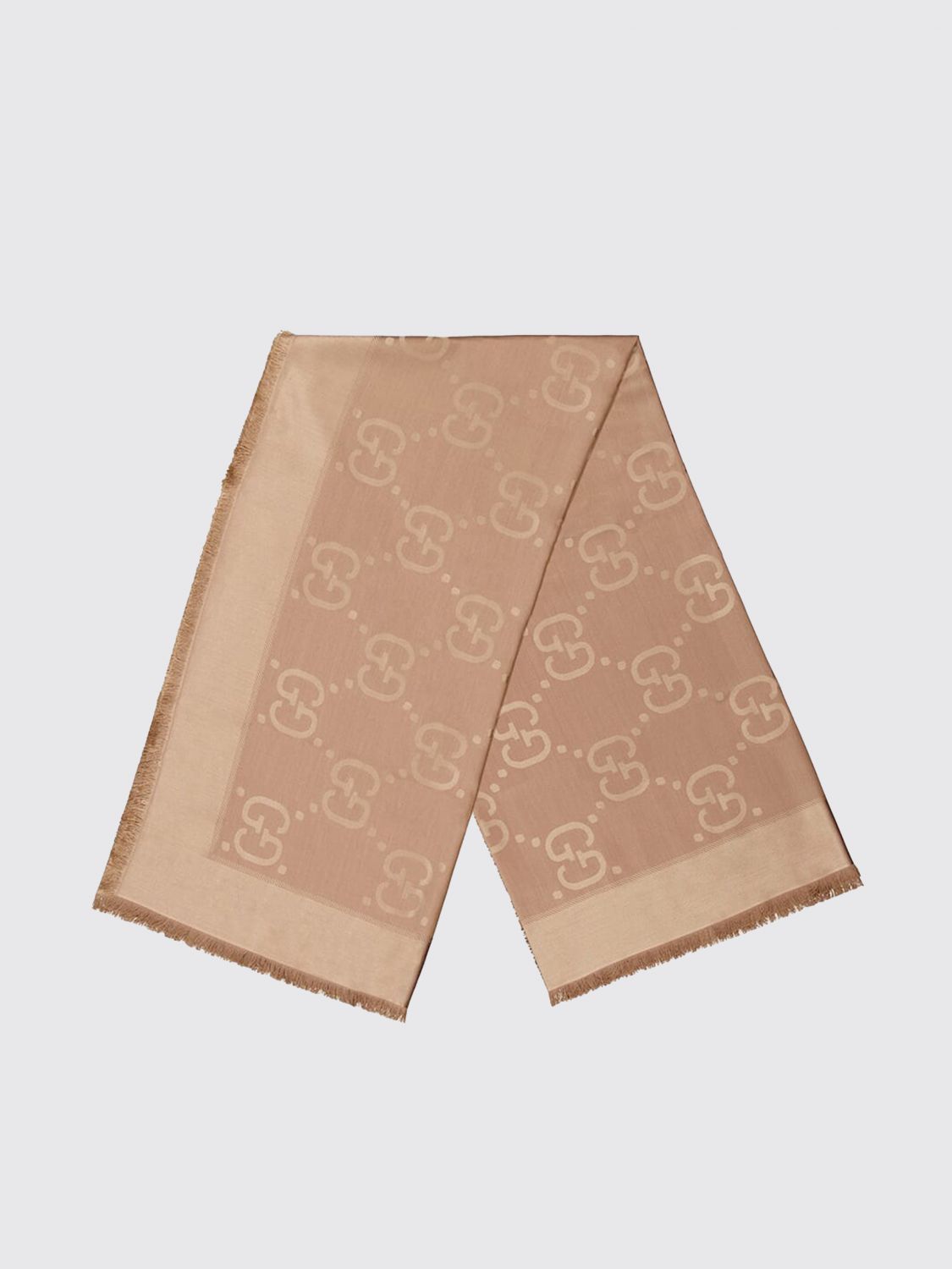 GUCCI Scialle in lana e seta con motivo monogram