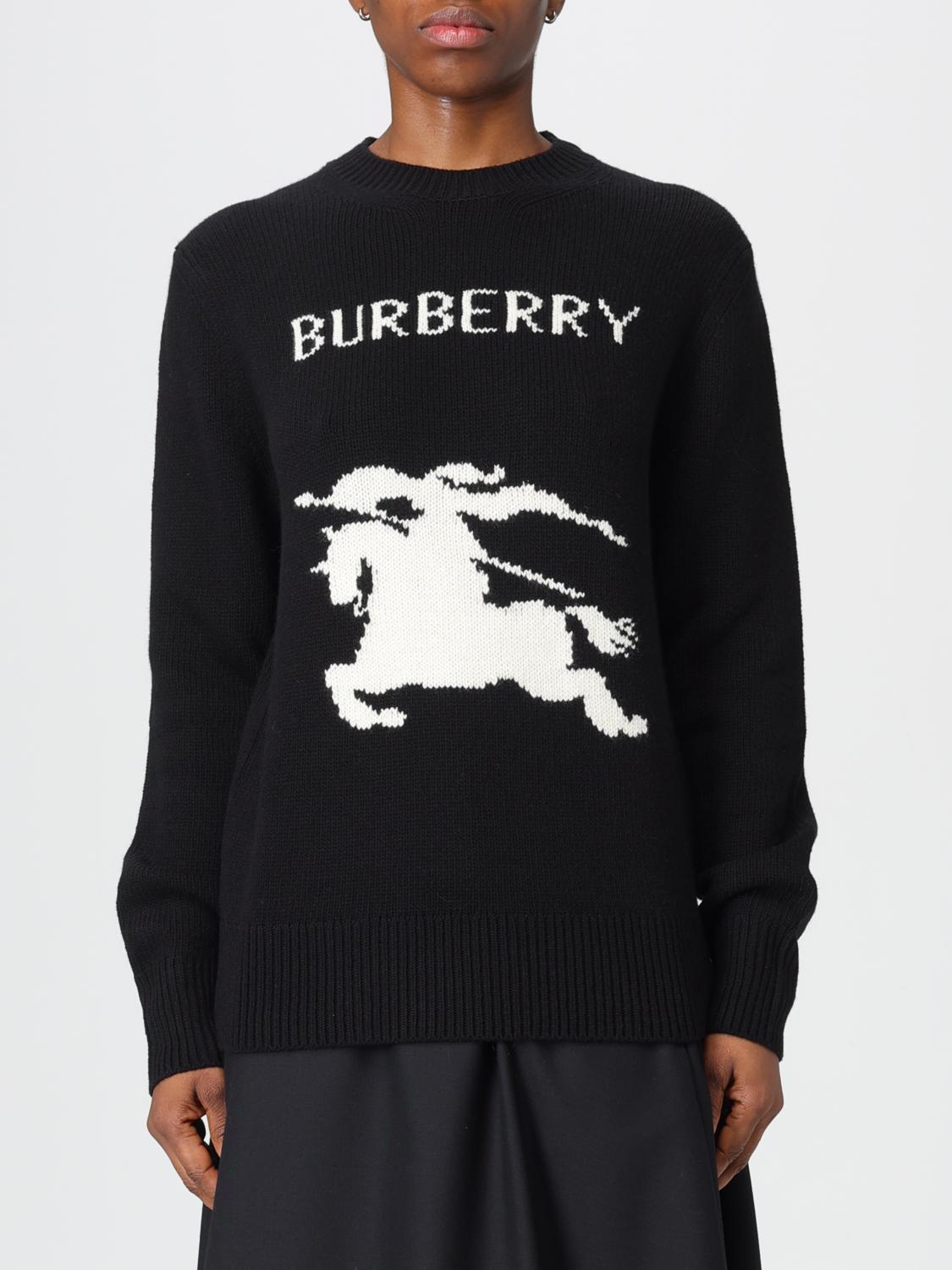 Maglia a girocollo in cashmere e lana con logo Burberry