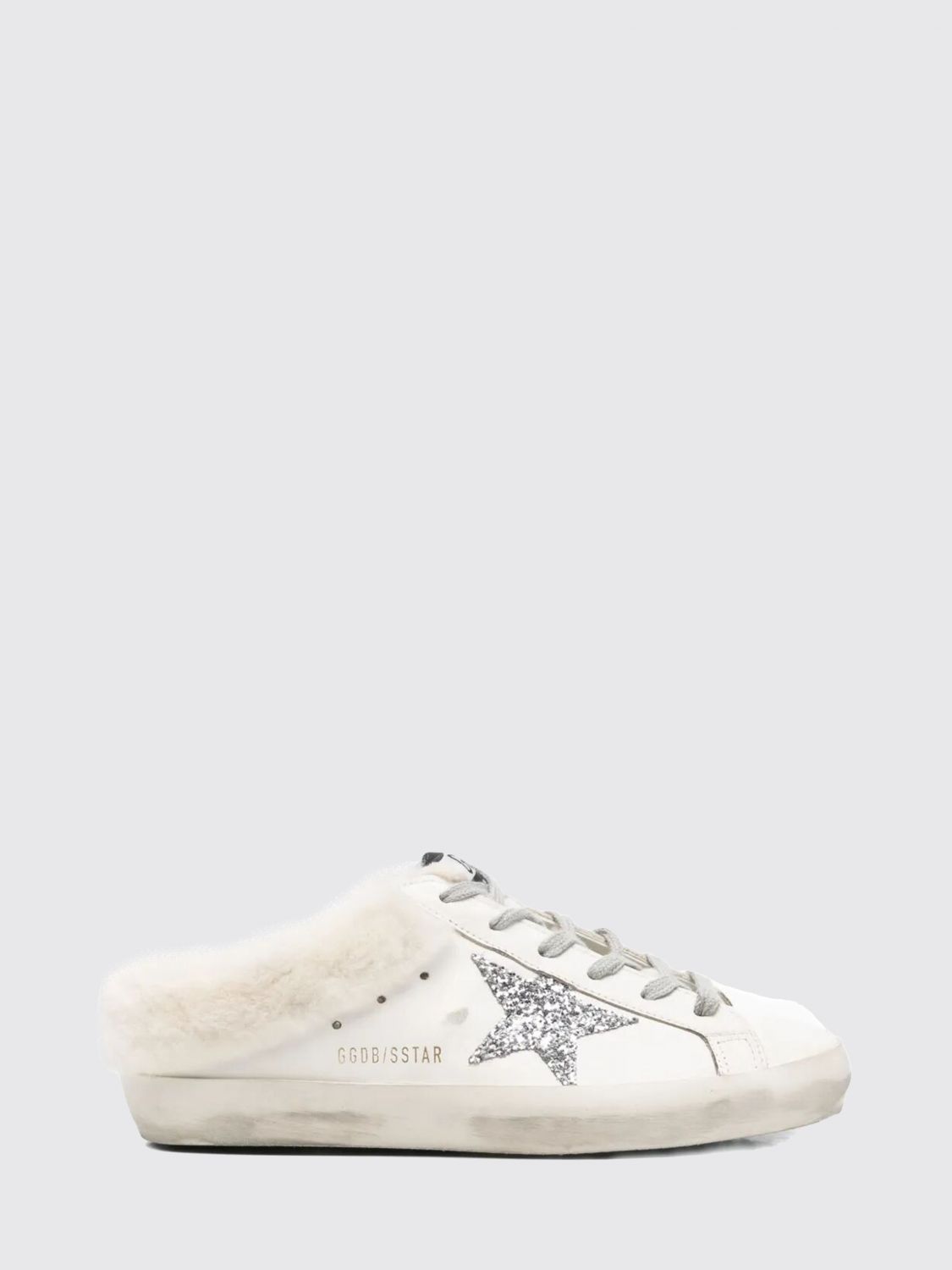 Golden Goose Star-motif Shearling Sneakers In White