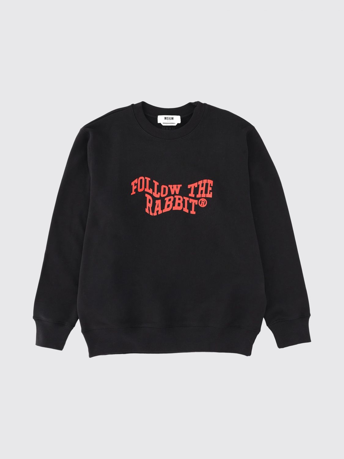 Msgm "follow The Rabbit" Sweatshirt In Black