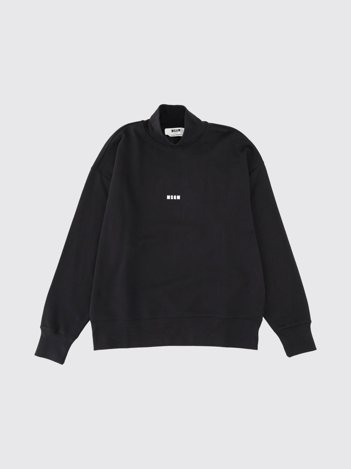 Msgm Sweatshirt With Micro Logo In Black