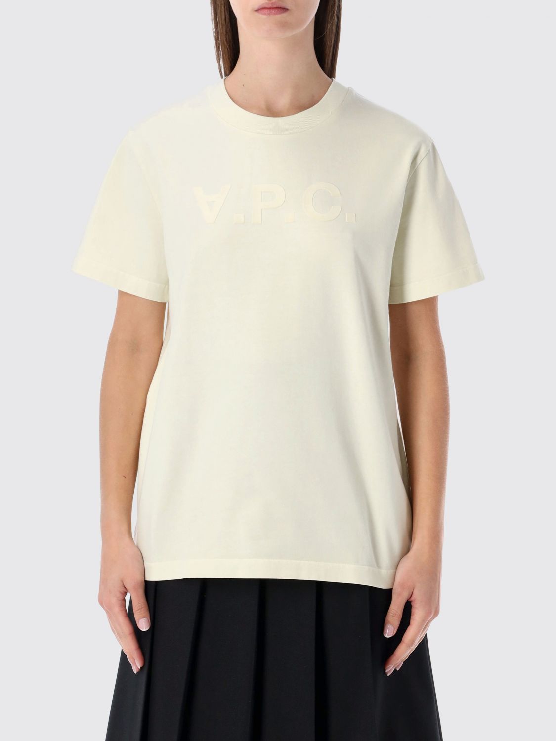 Apc T-shirt A. P.c. Woman Color Yellow Cream In White