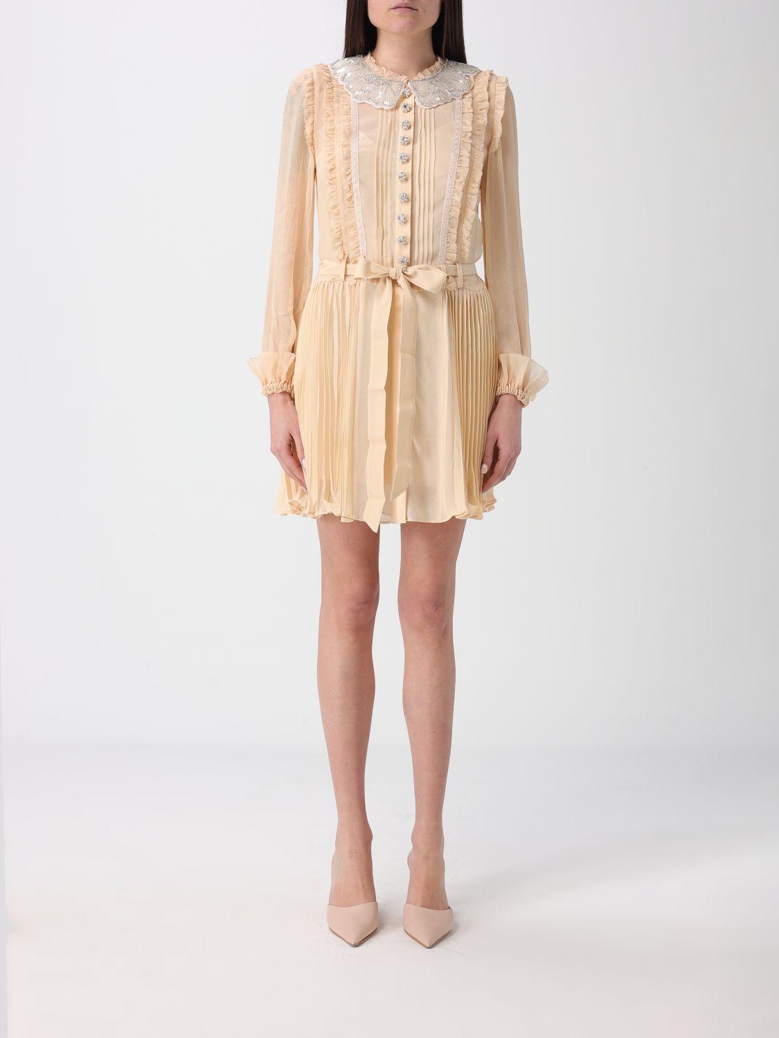 SELF-PORTRAIT Dress Woman color Beige　SELF-PORTRAIT ドレス 女性 カラー ベージュ SELF-PORTRAIT