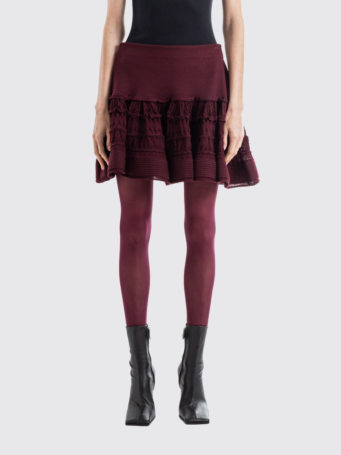 ALAÏA Skirt Woman color Burgundy