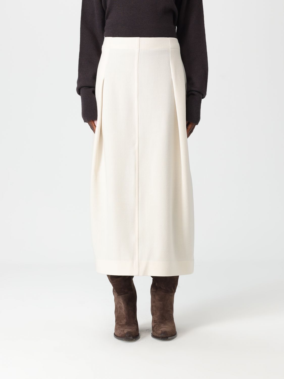 Skirt STUDIO NICHOLSON Woman color Yellow Cream